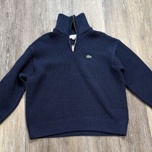 Lacoste Relaxed Fit Half Zip Knit Sweater XL